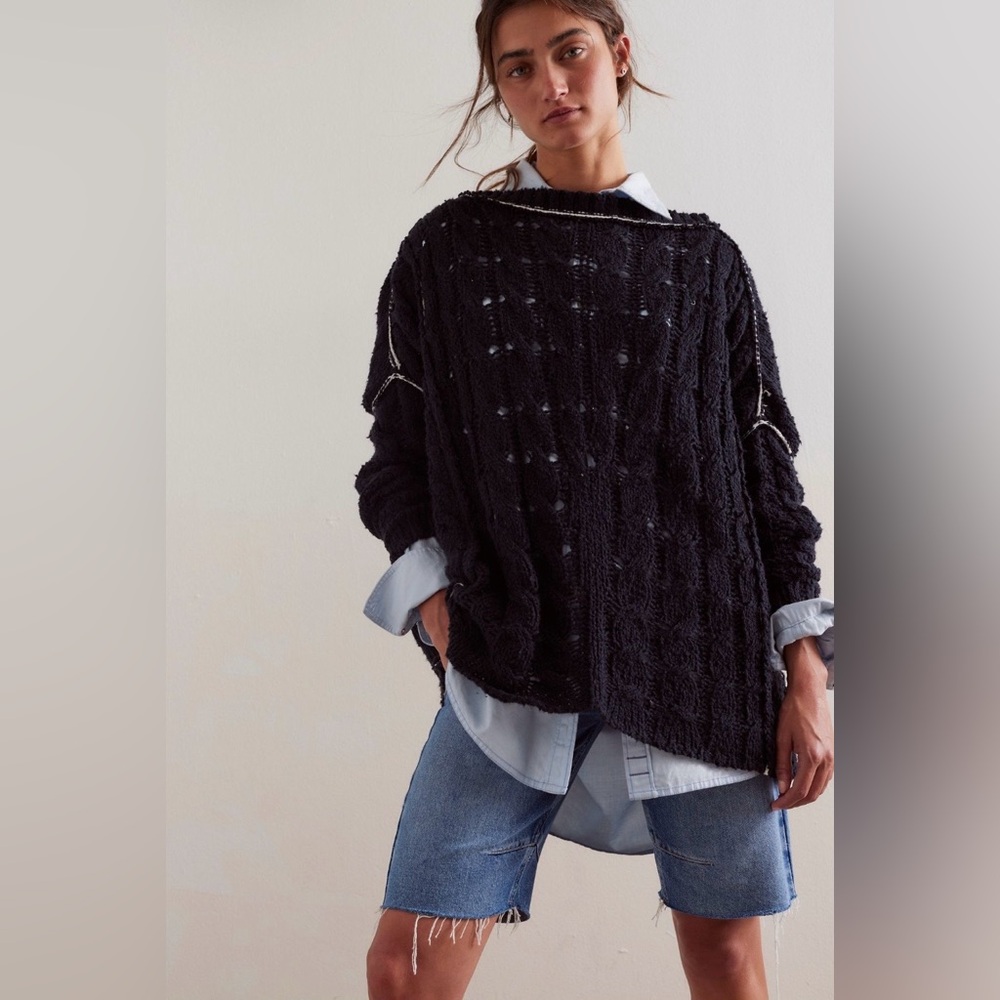 NWT Free People We The Free Morgan Cable Pullover